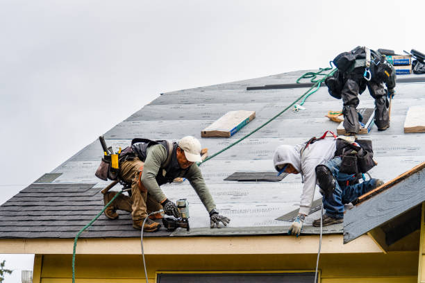 Professional Flat Roof Repair technician working in Bath, NY